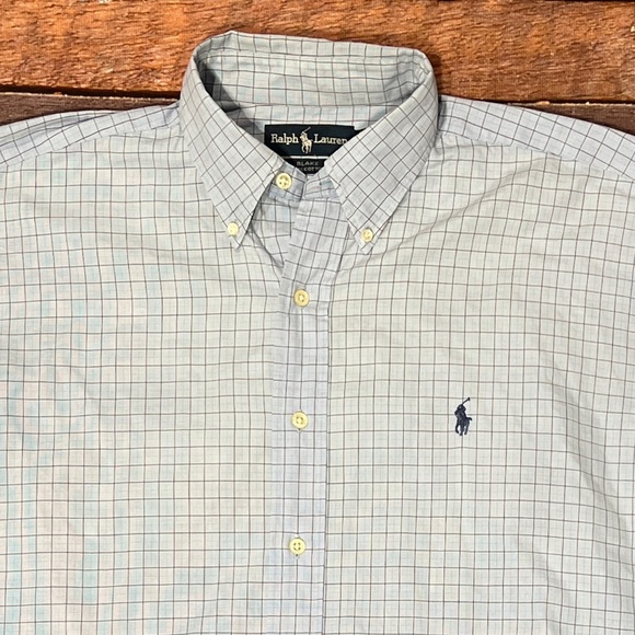 Polo Ralph Lauren Blake Blue Mens Dress Button Down Preppy Shirt - Picture 2 of 6